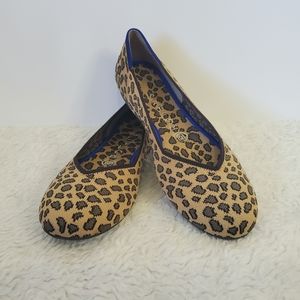 Rothys Leopard Print Round Toe Flat Shoe